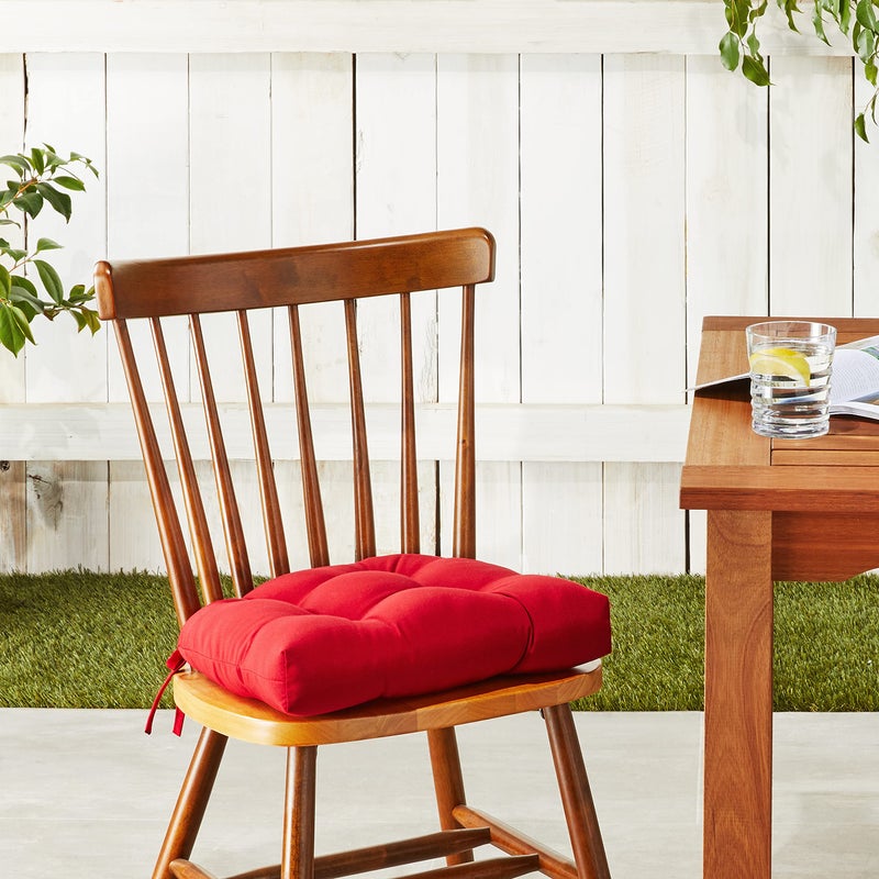 Pillow Perfect Outdoor/Indoor Pompeii Chair Pads, 15.5" x 14.5", 2 Pack,Red - Image 2
